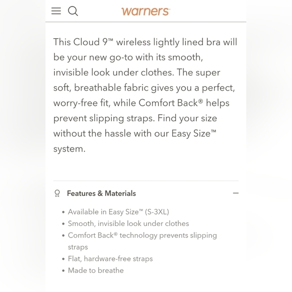 Warner's Wireless Lightly Lined Comfort Bra Size Large - Picture 6 of 7